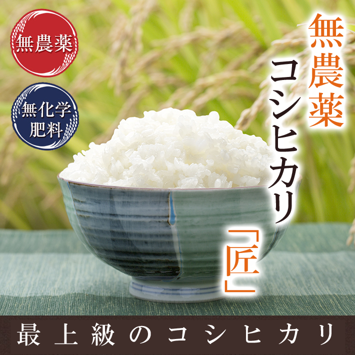 無農薬無化学肥料の有機米コシヒカリ30キロ玄米